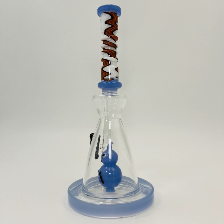 Twisted Neck Beaker Waterpipe With Character Perc - 11 Inch - Assorted - WP-3129