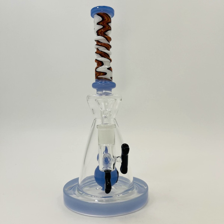 Twisted Neck Beaker Waterpipe With Character Perc - 11 Inch - Assorted - WP-3129