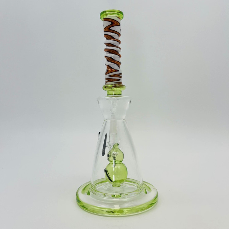 Twisted Neck Beaker Waterpipe With Character Perc - 11 Inch - Assorted - WP-3129