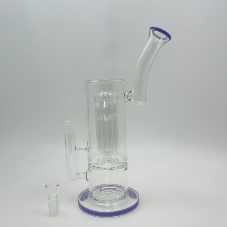 Bent Neck Waterpipe With Tree Perc - 14 Inch - Assorted - WP-2014