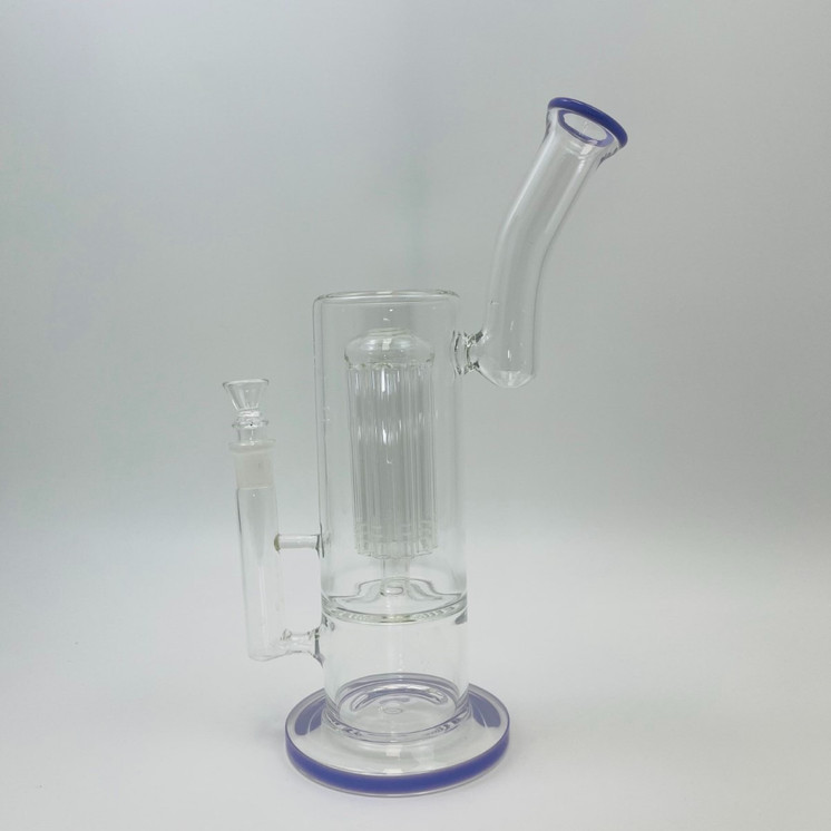 Bent Neck Waterpipe With Tree Perc - 14 Inch - Assorted - WP-2014