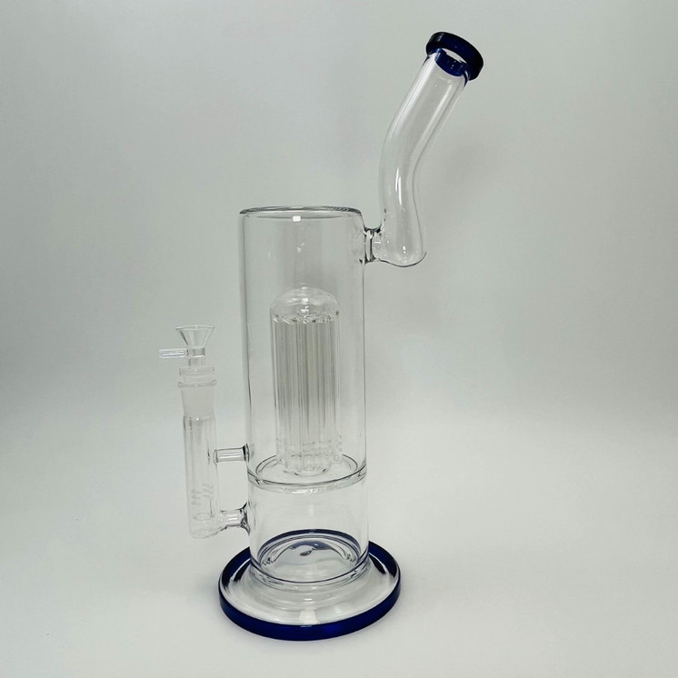 Bent Neck Waterpipe With Tree Perc - 14 Inch - Assorted - WP-2014