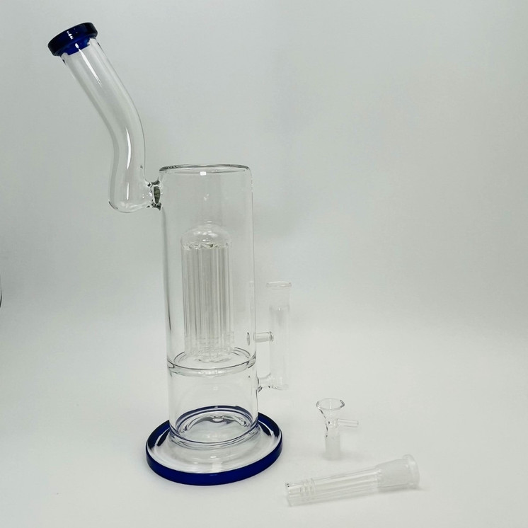 Bent Neck Waterpipe With Tree Perc - 14 Inch - Assorted - WP-2014