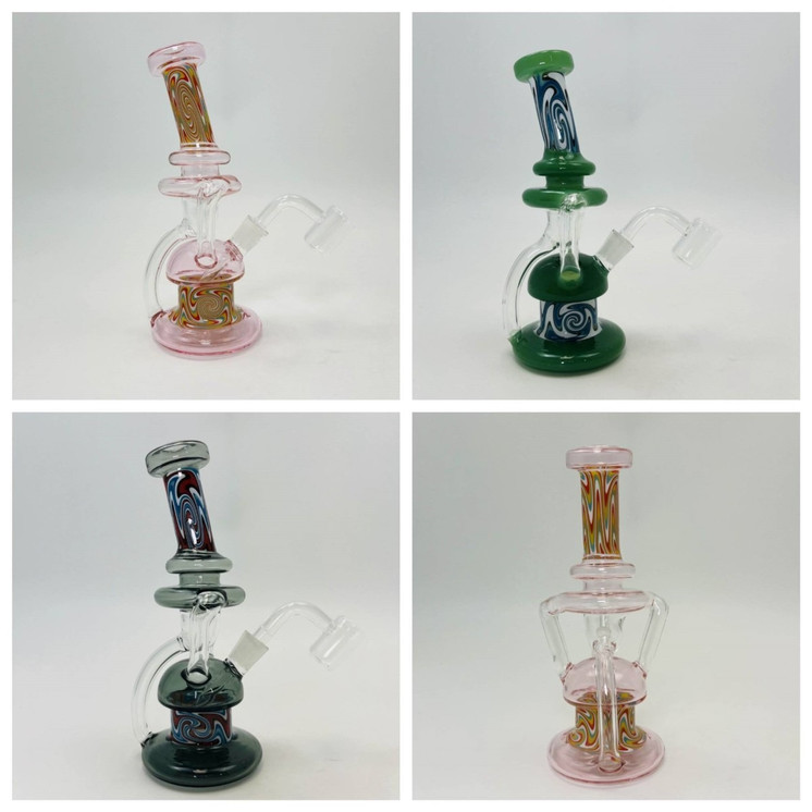 Recycler Wigwag Waterpipe - 7 Inch - Assorted - WP-3426