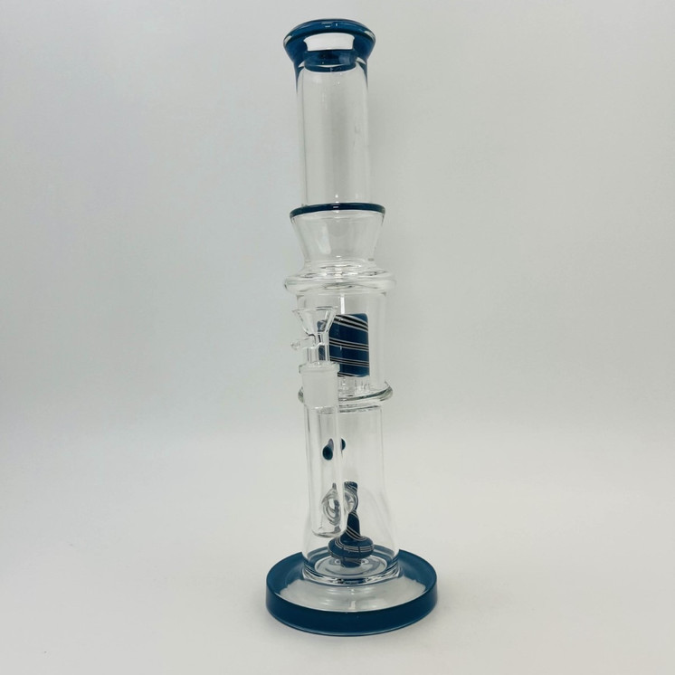 Straight Waterpipe With Dual Perc - 14 Inch - Assorted - WP-3323
