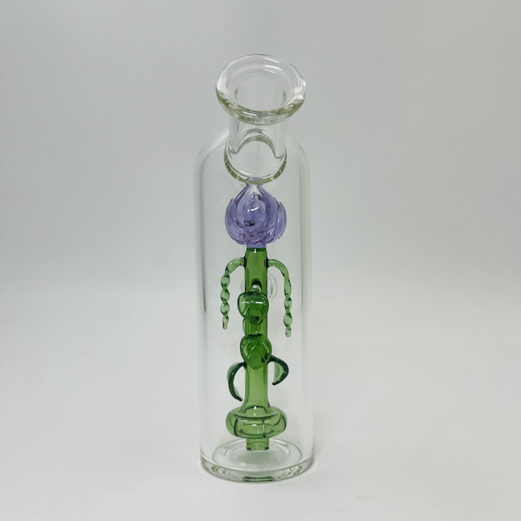 Waterpipe With Rose Perc - 8 Inch - Assorted - WP3396