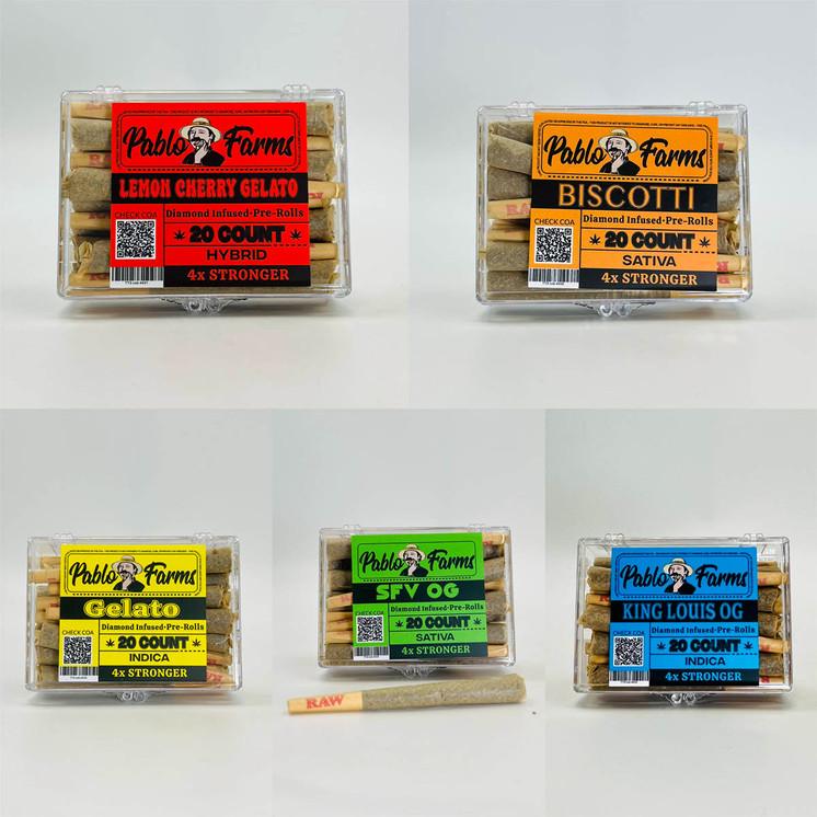 Pablo Farms Diamond Infused Preroll - 20 Counts Per Box