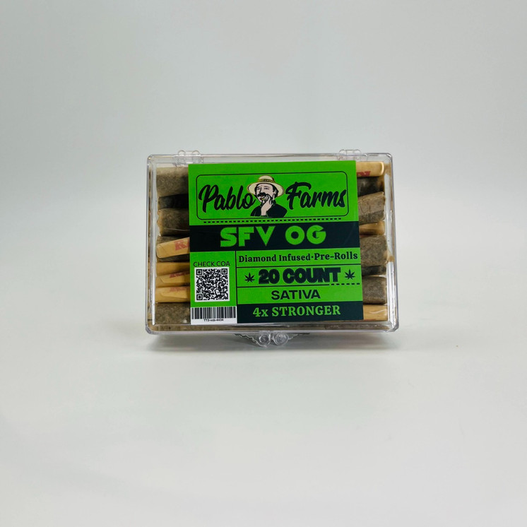 Pablo Farms Diamond Infused Preroll - 20 Counts Per Box