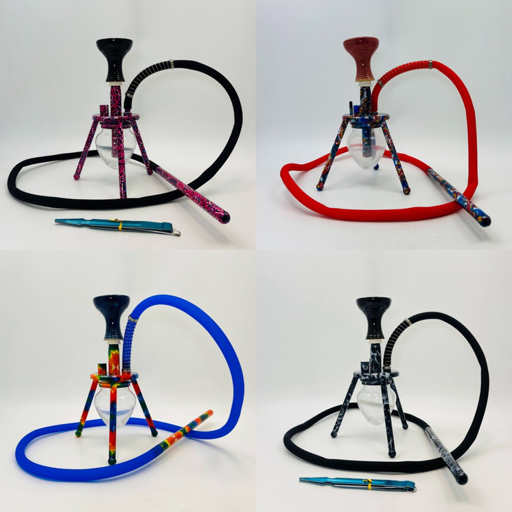 Amira Spider Hookah with Placid Print SPD - 12 Inch - 1 Hose