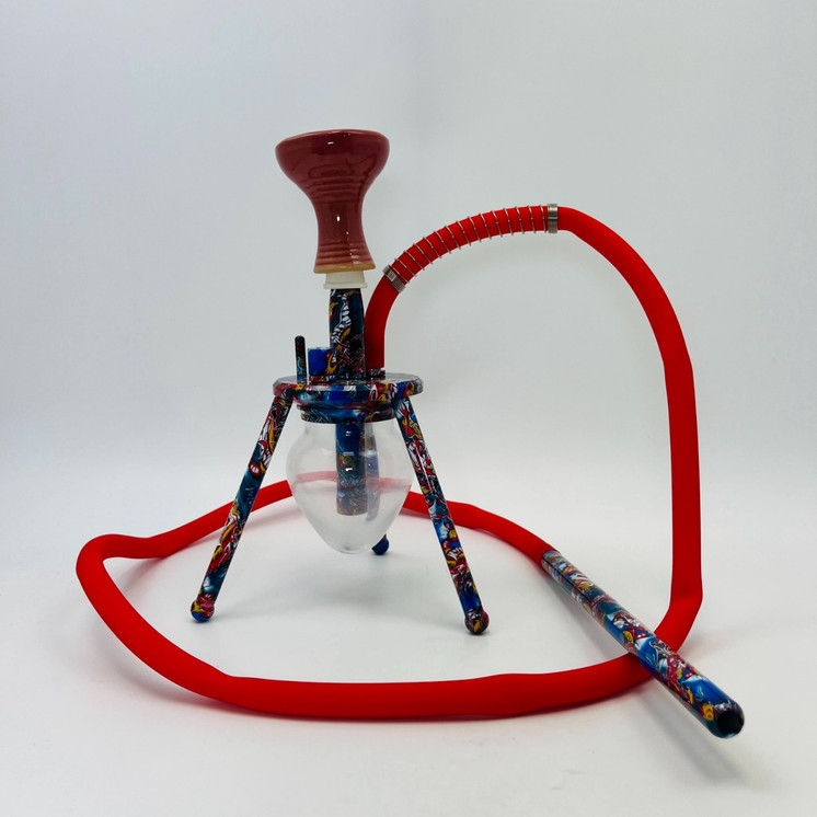 Amira Spider Hookah with Placid Print SPD - 12 Inch - 1 Hose