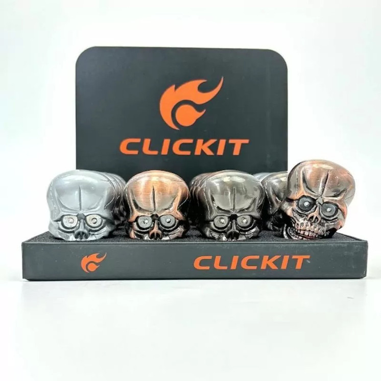 Clickit Skull Lighter With Flame And Sound