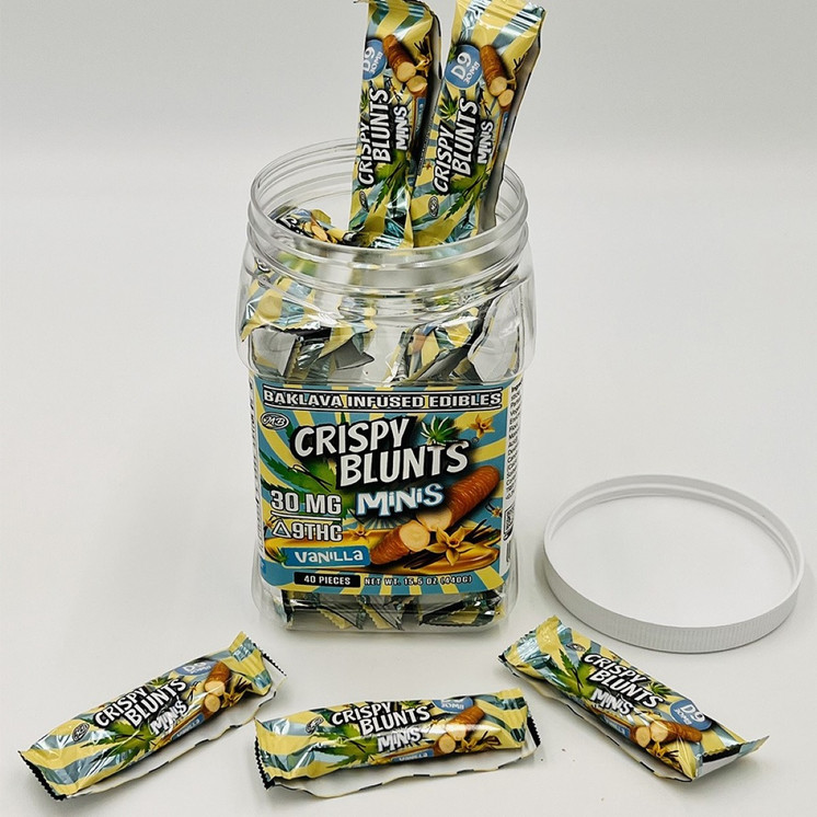 Crispy Blunts Mini's Baklava Infused Edibles - 40 Packs Per Jar 