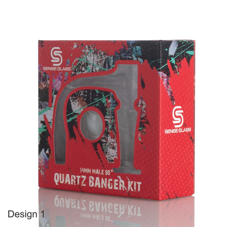 Sense Glass Quartz Banger Kit - 14 mm Male - 90 Degree