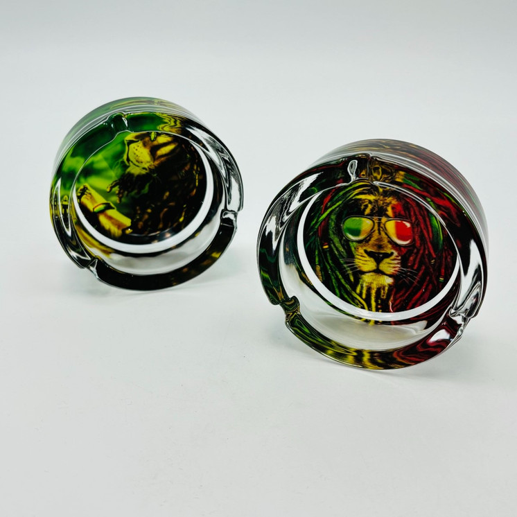 Glass Ashtray - Assorted Designs - Price Per Piece