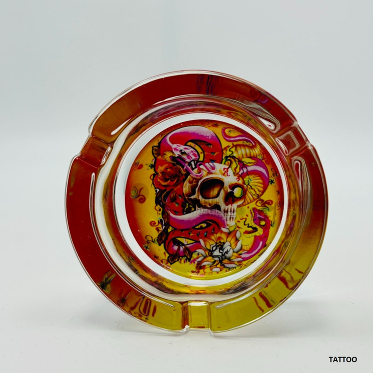 Glass Ashtray - Assorted Designs - Price Per Piece