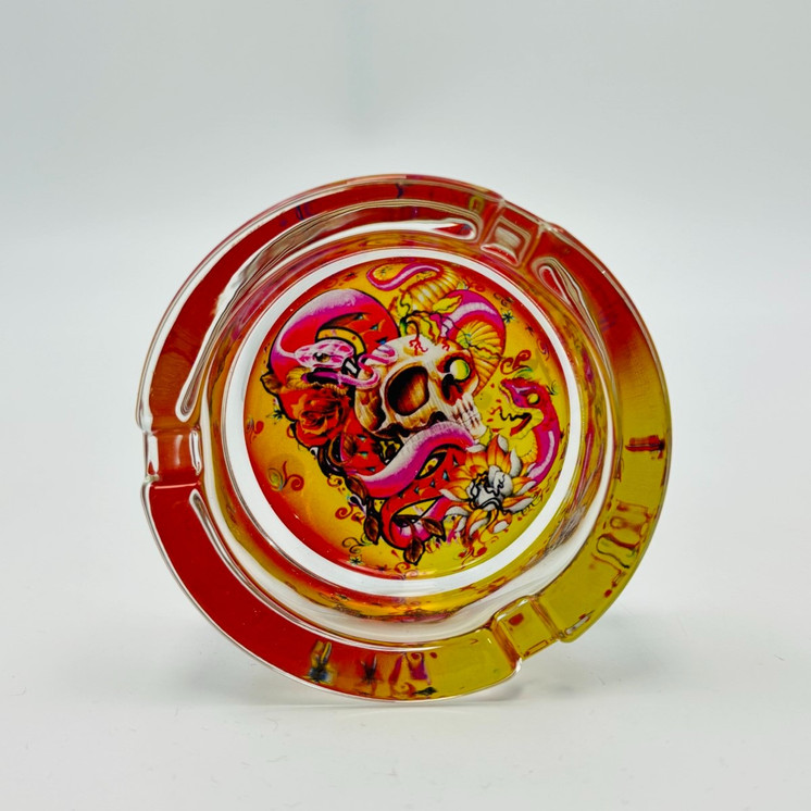 Glass Ashtray - Assorted Designs - Price Per Piece