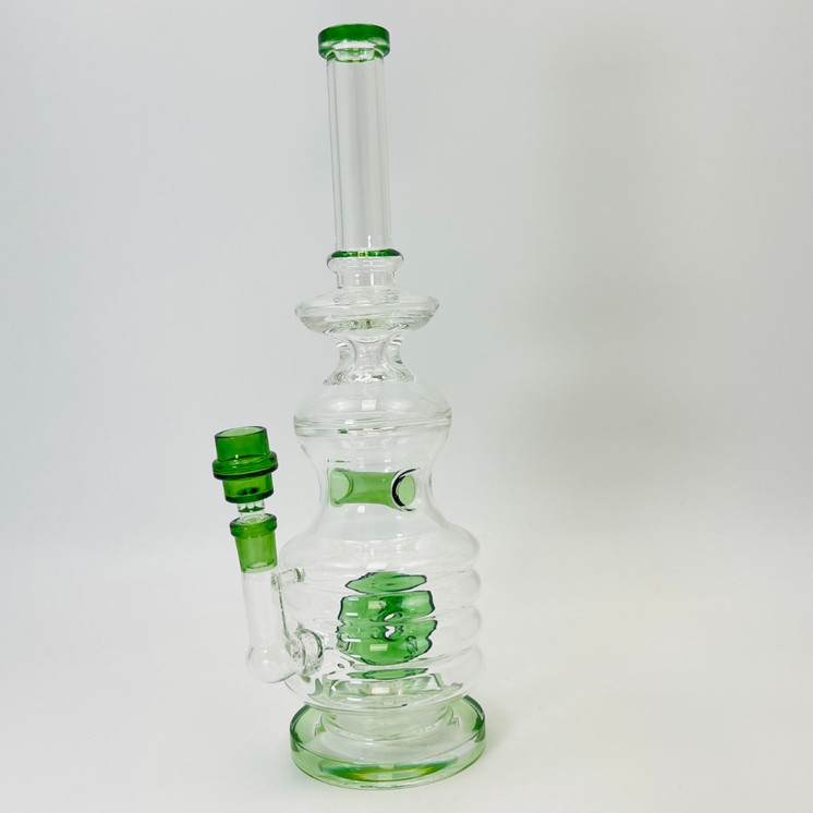 Double Perc Waterpipe - 15 Inch - WPAG311