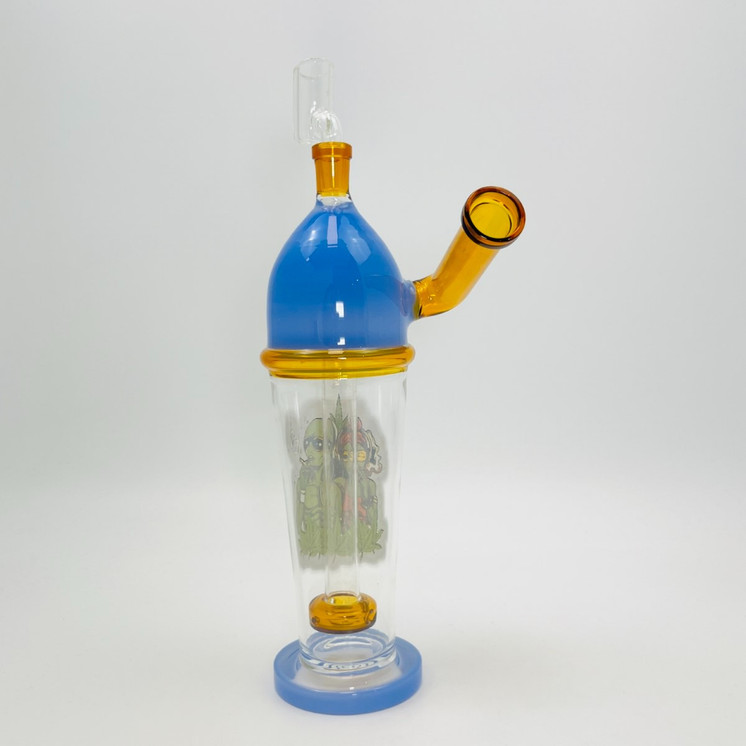 Straight Waterpipe with Showerhead Inline Perc - 12 Inch - WPAG316