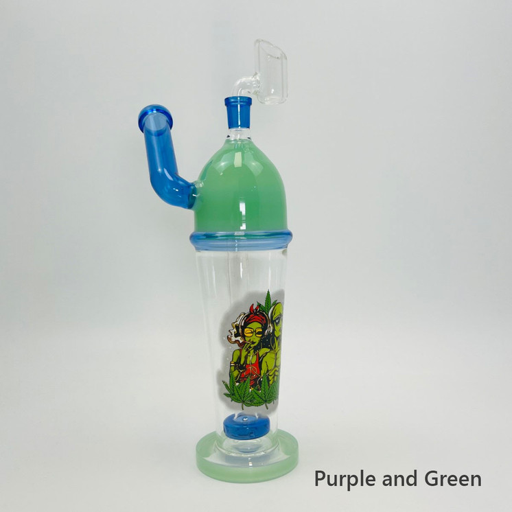 Straight Waterpipe with Showerhead Inline Perc - 12 Inch - WPAG316