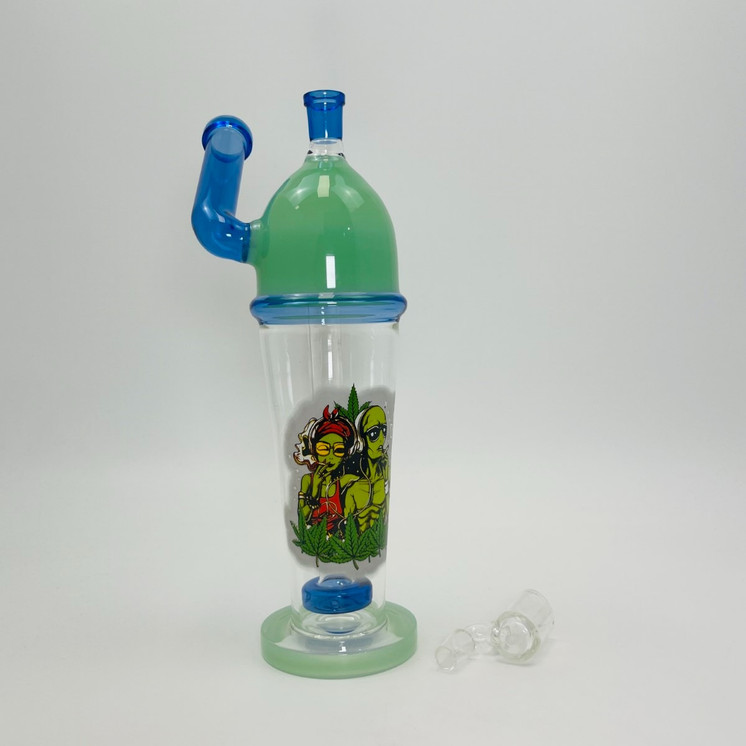 Straight Waterpipe with Showerhead Inline Perc - 12 Inch - WPAG316
