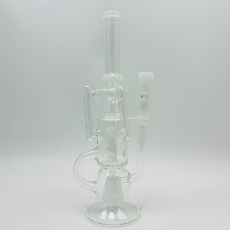 Recycler Waterpipe With Double Perc - 14 Inch - WPAG328