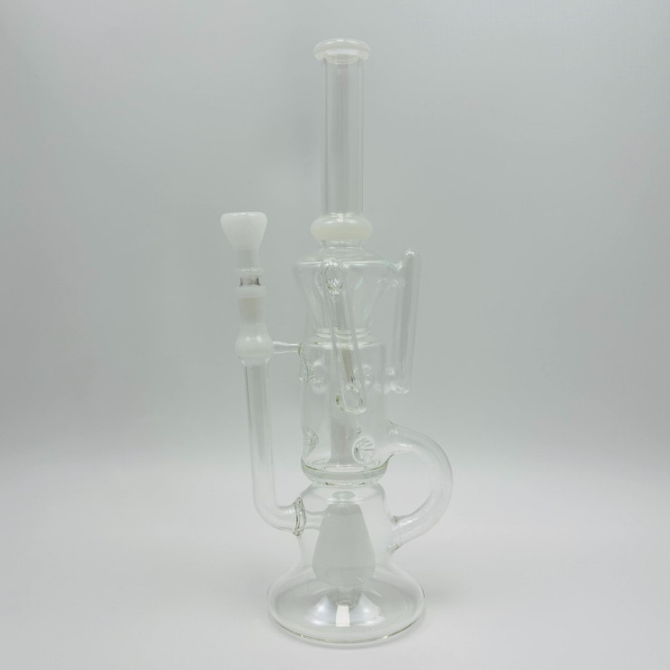 Recycler Waterpipe With Double Perc - 14 Inch - WPAG328