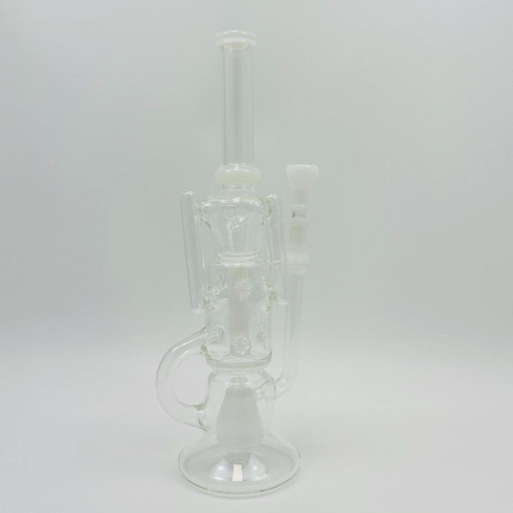 Recycler Waterpipe With Double Perc - 14 Inch - WPAG328
