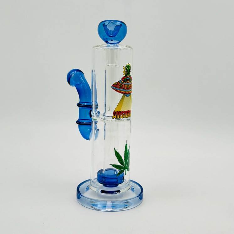 Straight Waterpipe With Showerhead Inline Perc - 8 Inch - Assorted - WPAG315 - Price Per Piece