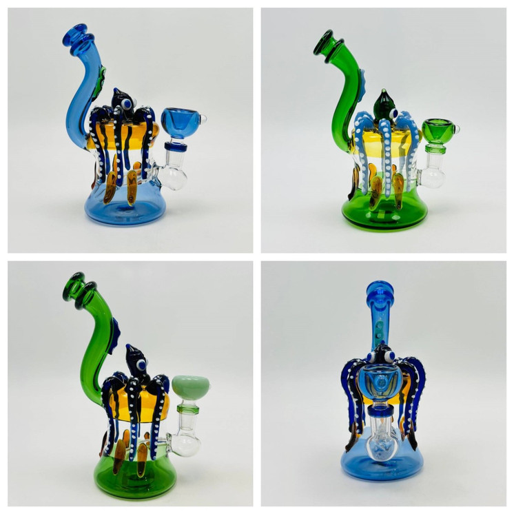 Octopus Waterpipe - 8 Inch - Assorted - WPAG321 - Price Per Piece