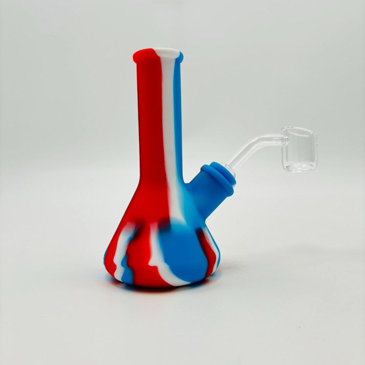 Colored Silicone Beaker Waterpipe - 5 Inch - with 14 mm Male Bowl or Banger