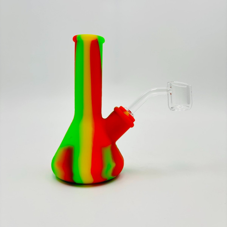 Colored Silicone Beaker Waterpipe - 5 Inch - with 14 mm Male Bowl or Banger