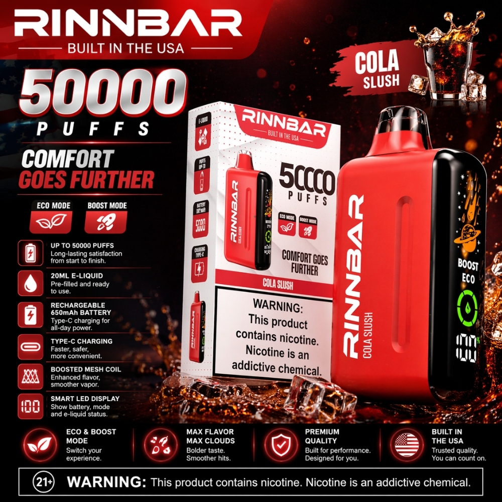 RINNBAR 50000 Puffs Disposable Vape – Eco & Boost Mode