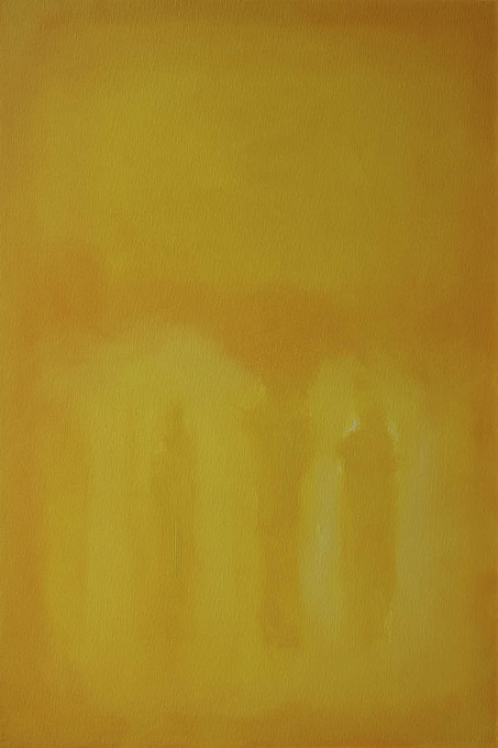 Figures in a Souk Yellow III