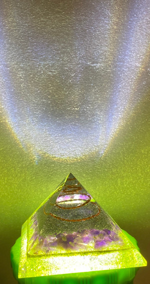 Peridot Amethyst Orgonite Pyramid