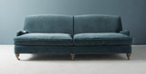 English Roll-Arm in Cyan cotton velvet