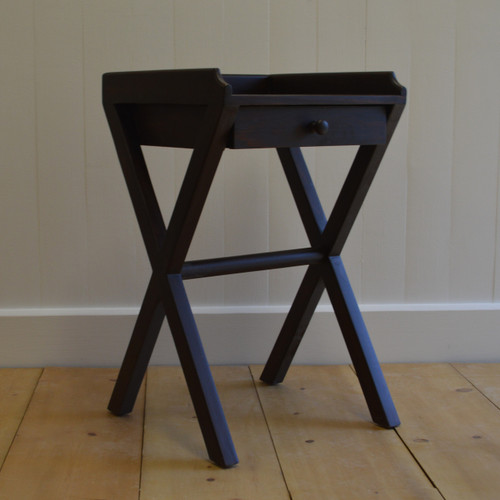 Modern Campaign Table - Brown Walnut Stain