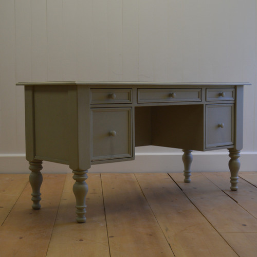 English Farmhouse Library Desk - Blue Gray