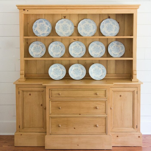 English Pine Breakfront- English Farmhouse Furniture - Ann