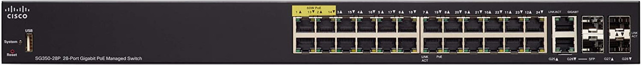 Cisco Sg350-28P 28-Port Gigabit PoE Managed Switch