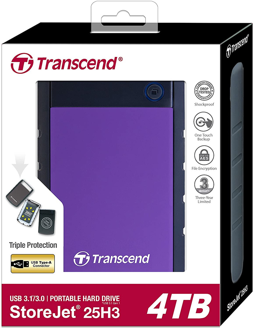 4TB Transcend StoreJet 25H3 2.5-inch USB3.0 Portable Hard Drive