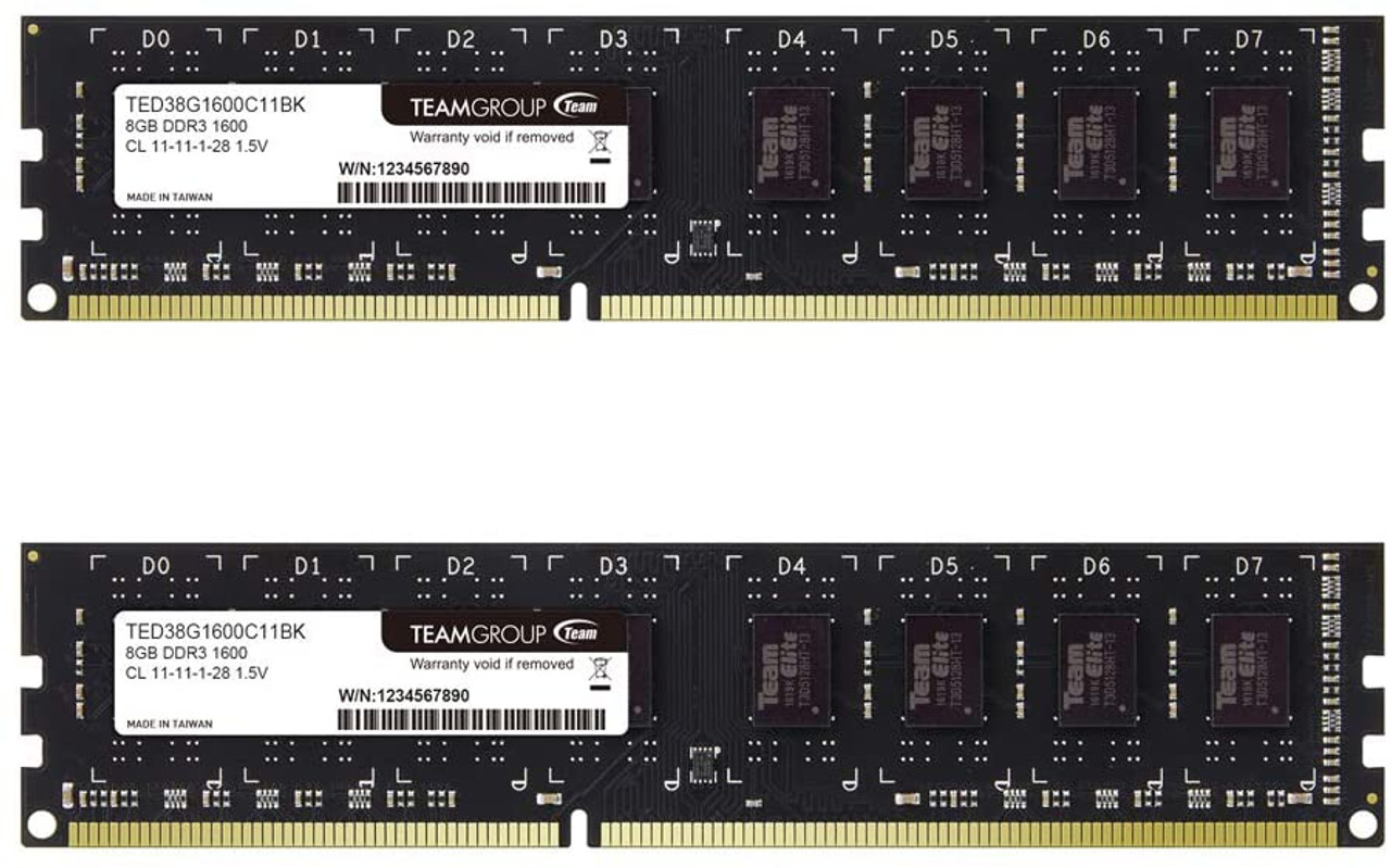 TEAMGROUP Elite DDR3 8GB 1600MHz (PC3-12800) CL11 Unbuffered Non-ECC 1.5V UDIMM 240 Pin PC Computer Desktop Memory Module Ram