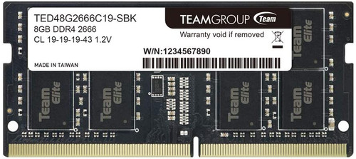 TEAMGROUP Elite DDR4 8GB Single 2666MHz (PC4-21300) CL19 Unbuffered Non-ECC 1.2V SODIMM 260-Pin Laptop Notebook PC Computer Memory Module Ram Upgrade - TED48G2666C19-S01 - (1x8GB) Single