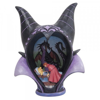 Disney Traditions Maleficent headress diorama of Sleeping Beauty & the Prince figurine