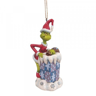 Grinch Climbing in Chimney Hanging Ornament By Jim Shore