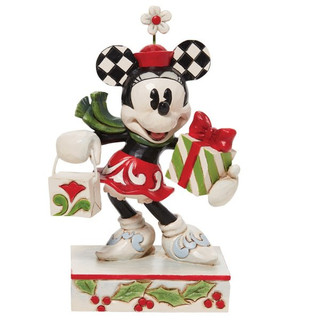 Disney Traditions Minnie with Bag and Present Figurine By Jim Shore