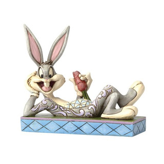 Looney Tunes Cool As A Carrot (Bugs Bunny) Figurine By Jim Shore - Bugs lying down with carrot