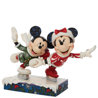 Disney Traditions Mickey and Minnie Ice Skating Figurine By Jim Shore