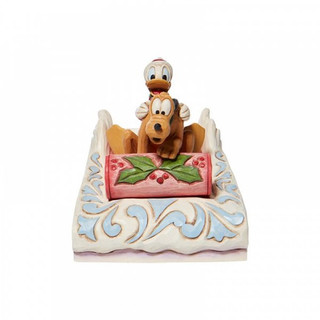 Disney Traditions Donald & Pluto Sledding Figurine