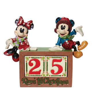 Disney Traditions The Christmas Countdown Mickey & Minnie Calendar Figurine by Jim Shore 6013057