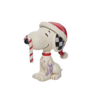 Snoopy Glitter Candy Cane Mini Figurine By Jim Shore 6013048